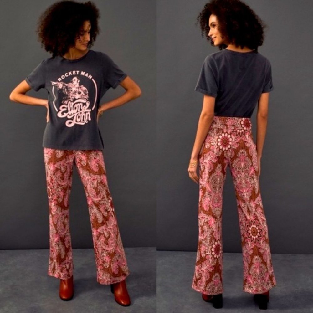 ANTHROPOLOGIE MAEVE Paisley Wide Leg Pants